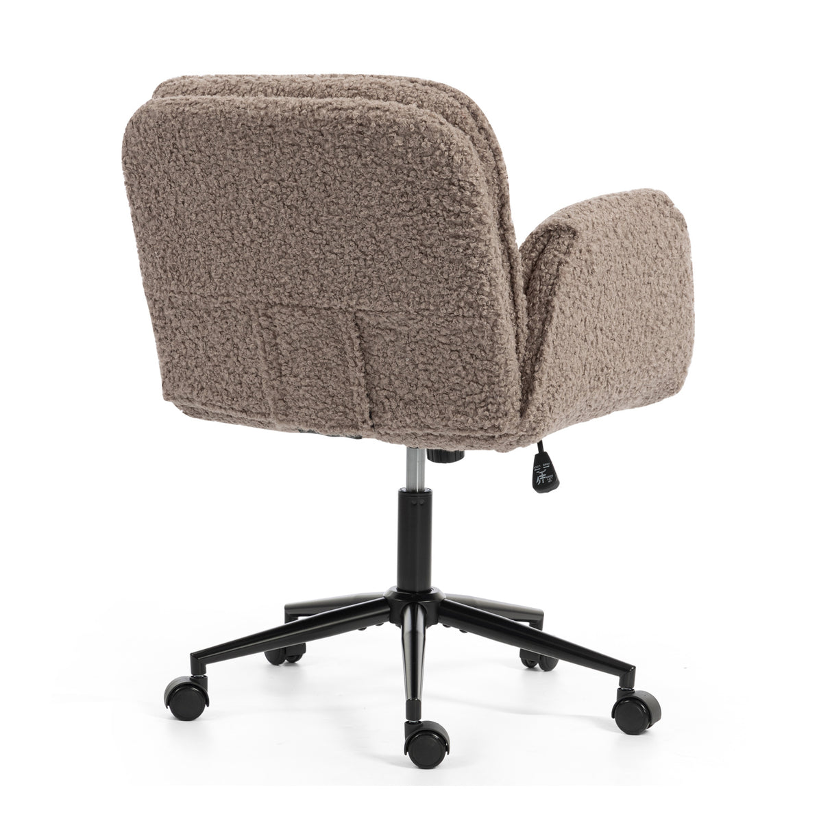 Brown Teddy Fleece Criss Cross Swivel Desk Chair | OROA