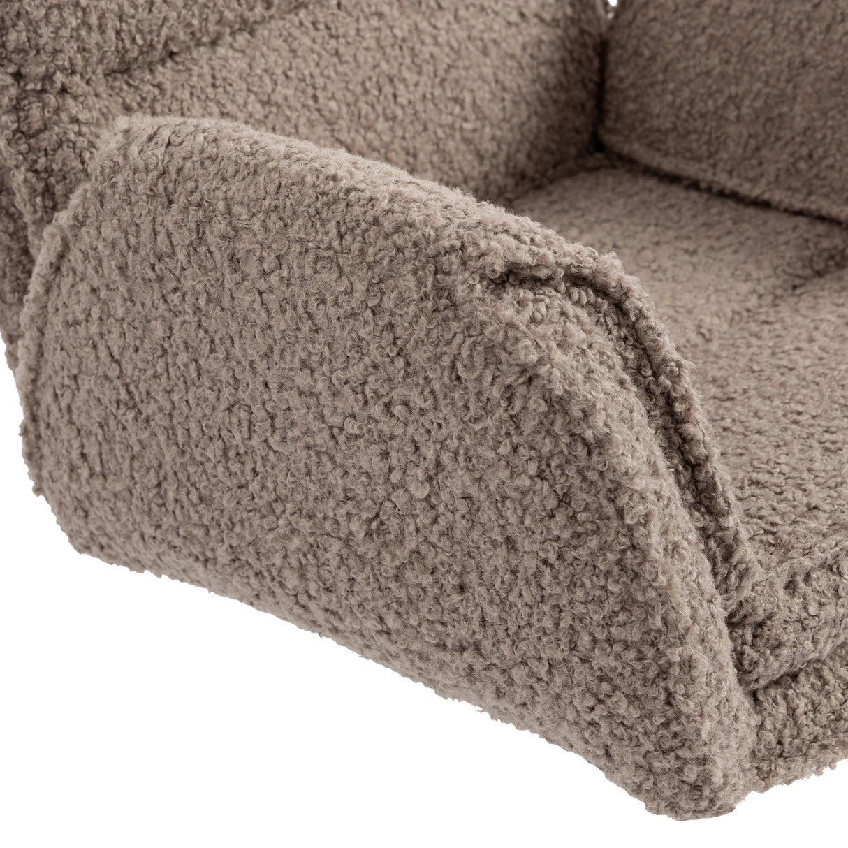 Brown Teddy Fleece Criss Cross Swivel Desk Chair | OROA