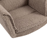 Brown Teddy Fleece Criss Cross Swivel Desk Chair | OROA