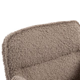 Brown Teddy Fleece Criss Cross Swivel Desk Chair | OROA