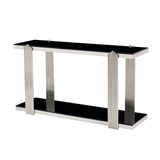 Silver & Black Mirrored Console Table | OROA