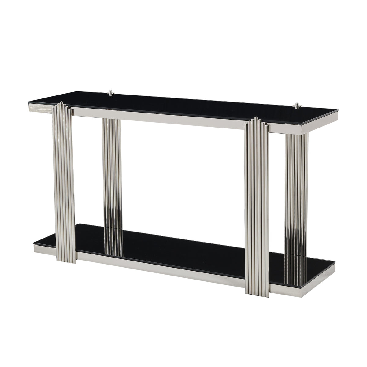Silver & Black Mirrored Console Table | OROA