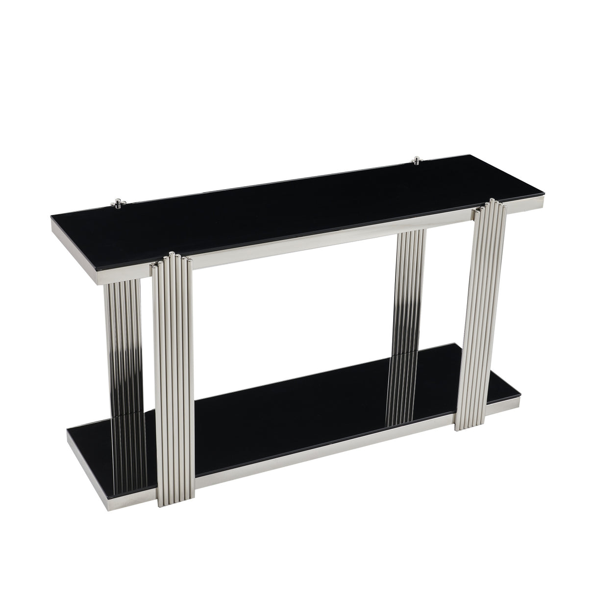 Silver & Black Mirrored Console Table | OROA