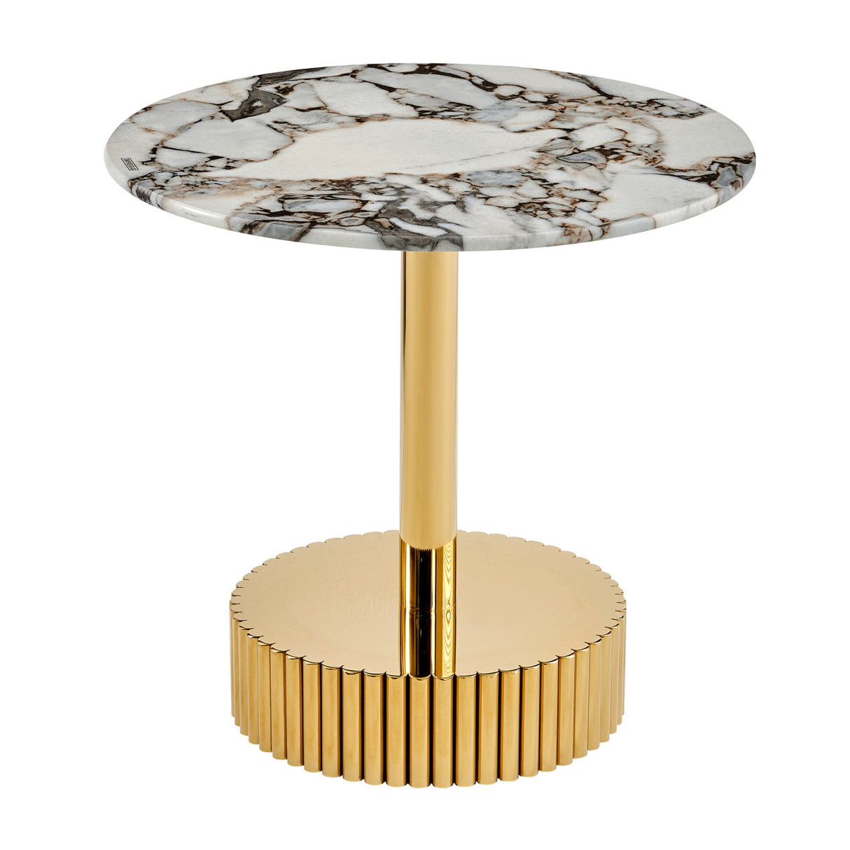 White Marble-Patterned End Table | OROA