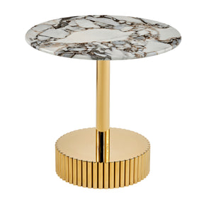 Modern European furniture - White Marble-Patterned End Table - www.oroa.com
