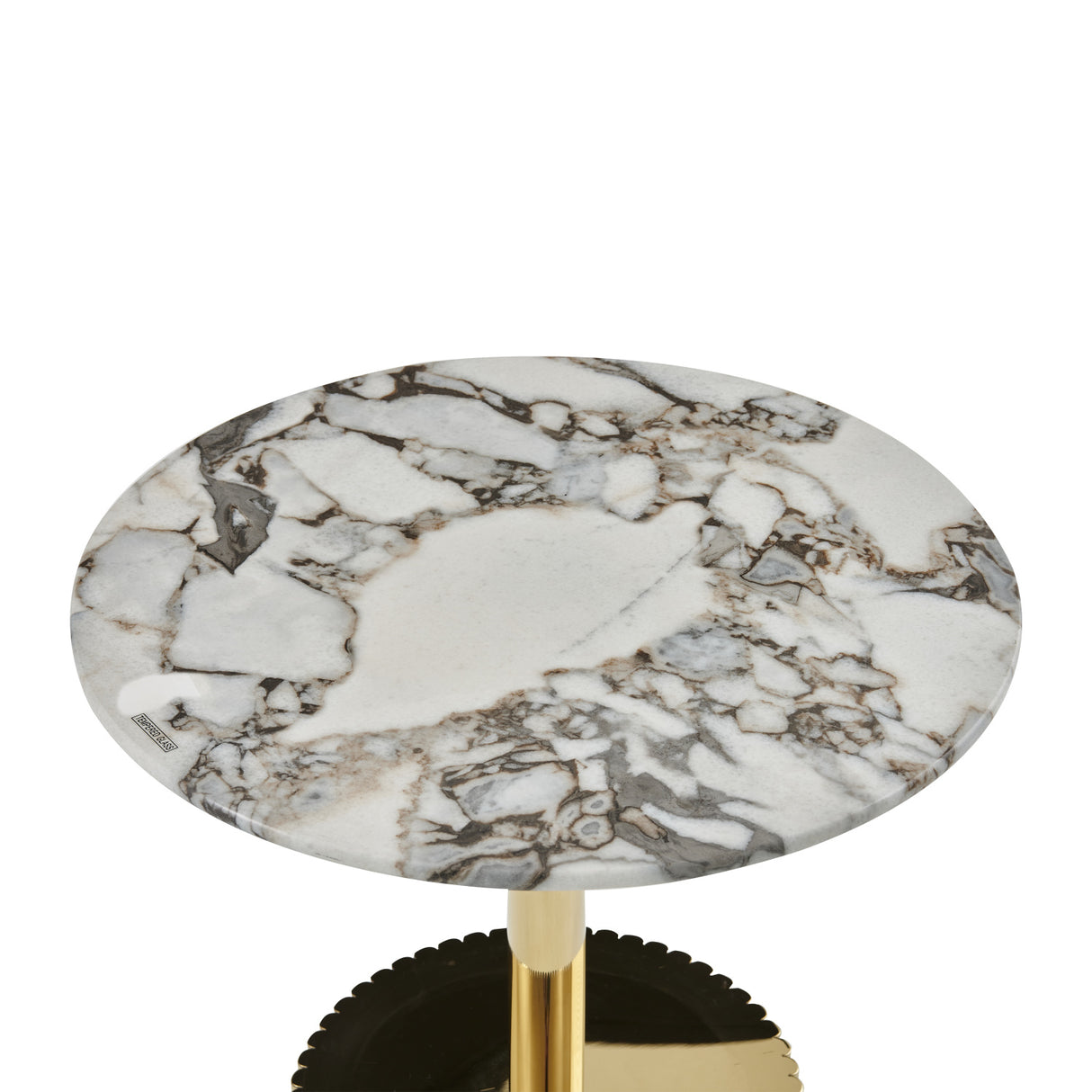 White Marble-Patterned End Table | OROA