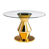 Modern Gold Round Dining Table | OROA