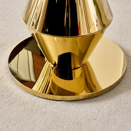 Modern Gold Round Dining Table | OROA