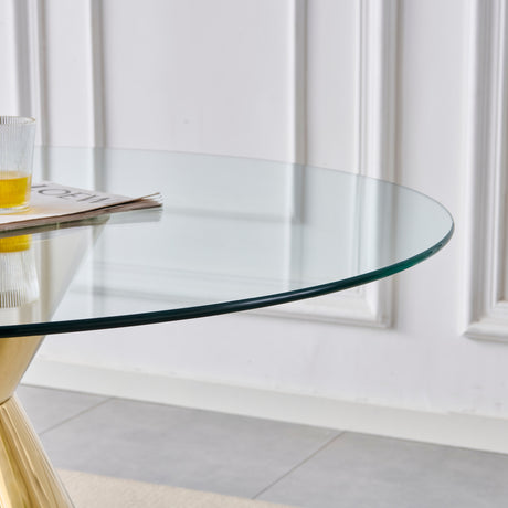 Modern Gold Round Dining Table | OROA