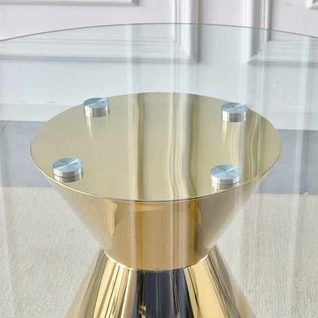 Modern Gold Round Dining Table | OROA