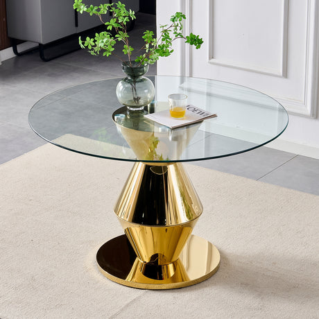 Modern Gold Round Dining Table | OROA