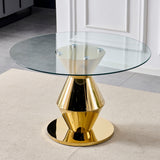 Modern Gold Round Dining Table | OROA
