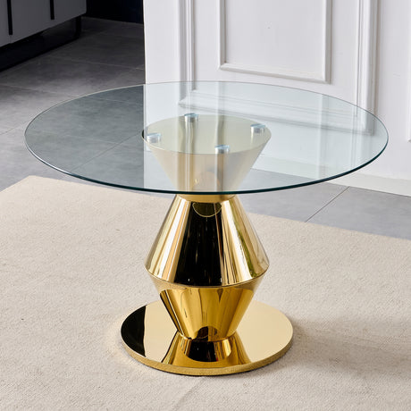 Modern Gold Round Dining Table | OROA