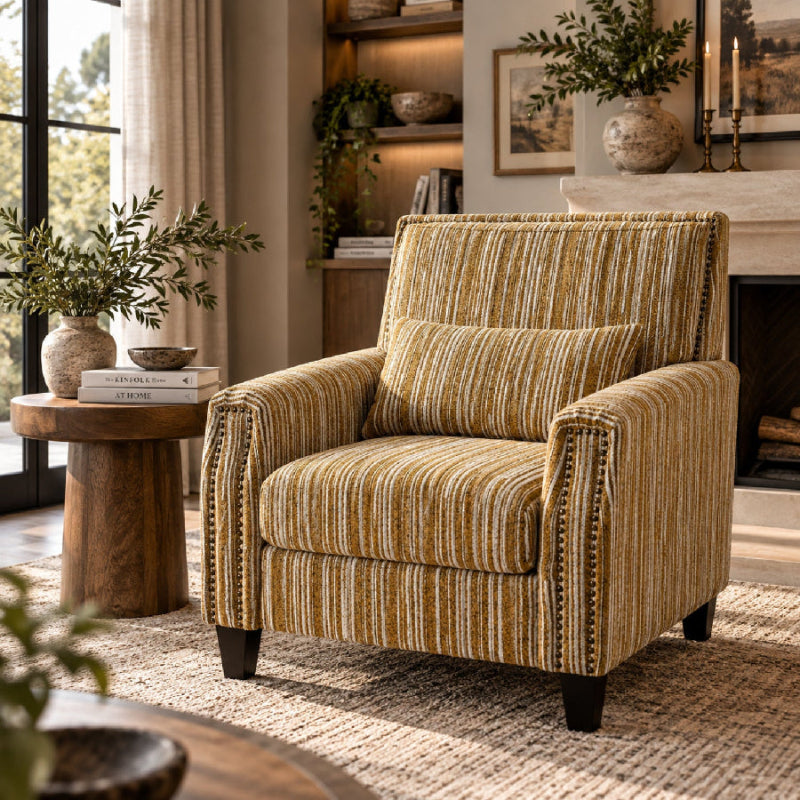 armchair striped - yellow