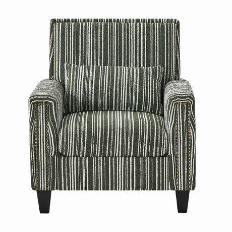 Green and White Striped Armchair | OROA