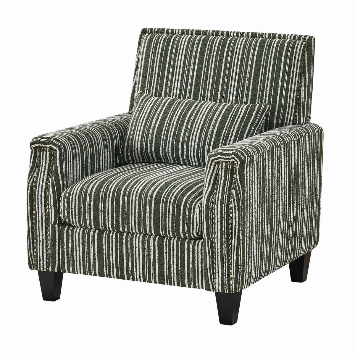 Green and White Striped Armchair | OROA