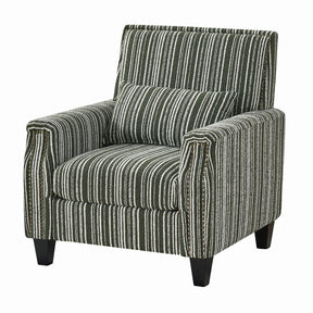 Modern European furniture - Green and White Striped Armchair - www.oroa.com
