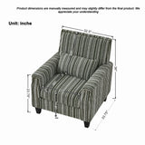 Green and White Striped Armchair | OROA
