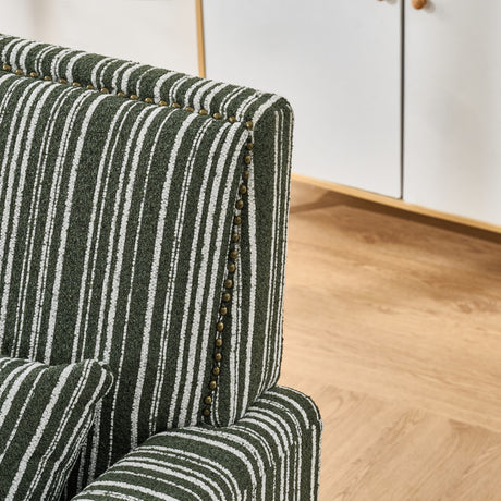 Green and White Striped Armchair | OROA