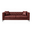 Modern European furniture - Wine Red Mid-Century Modern Tech Fabric Sofa - www.oroa.com