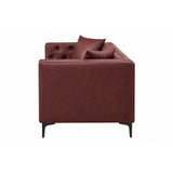 Modern European furniture - Wine Red Mid-Century Modern Tech Fabric Sofa - www.oroa.com