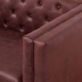 Modern European furniture - Wine Red Mid-Century Modern Tech Fabric Sofa - www.oroa.com