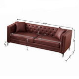 Modern European furniture - Wine Red Mid-Century Modern Tech Fabric Sofa - www.oroa.com