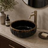 Black Round Vessel Sink | OROA