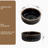 Black Round Vessel Sink | OROA
