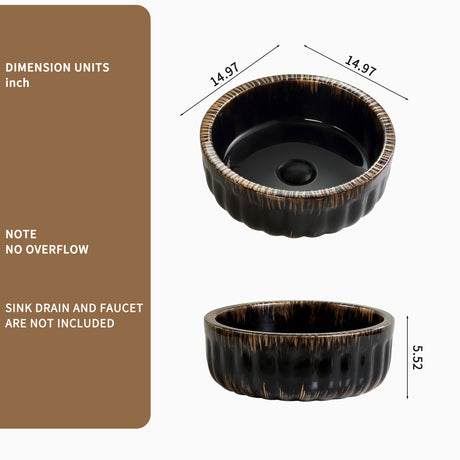 Black Round Vessel Sink | OROA