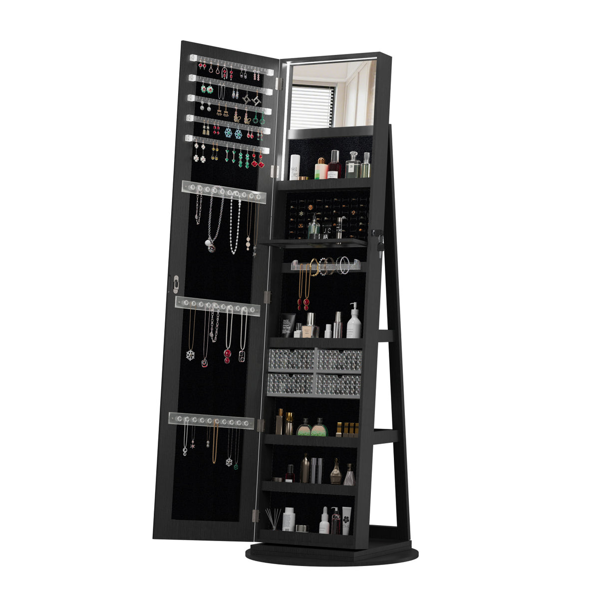 360°Swivel Jewelry Cabinet with Full Length Mirror | OROA