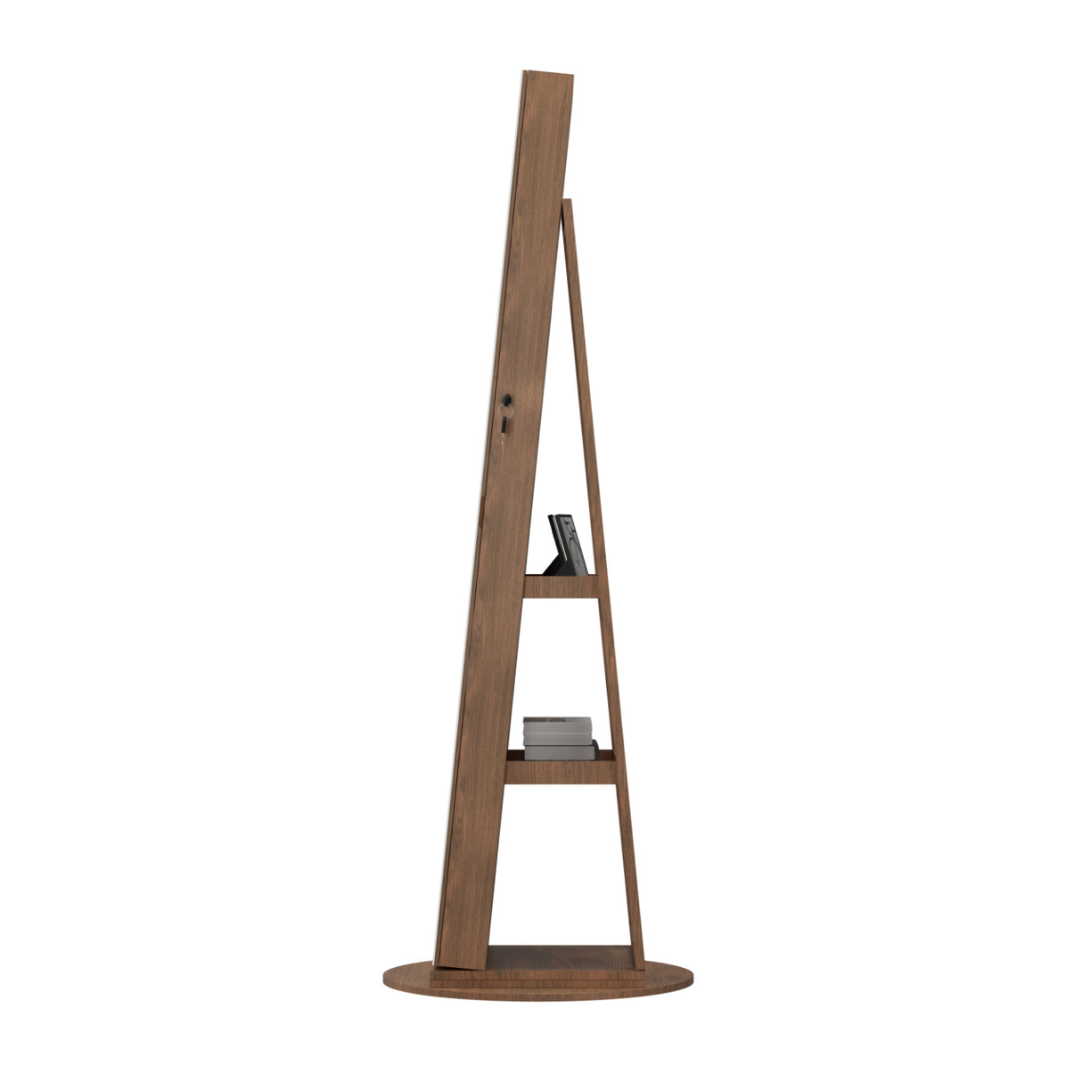 Modern European furniture - Walnut Rotating Jewelry Armoire with Full-Length Mirror - www.oroa.com