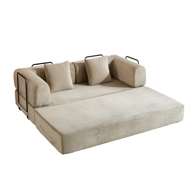 Modern European furniture - Beige Upholstered Sofa Bed - www.oroa.com