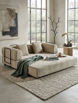 Modern European furniture - Beige Upholstered Sofa Bed - www.oroa.com