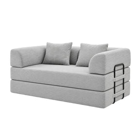 Modern European furniture - Light Gray Corduroy Convertible Sleeper Floor Sofa Bed - www.oroa.com