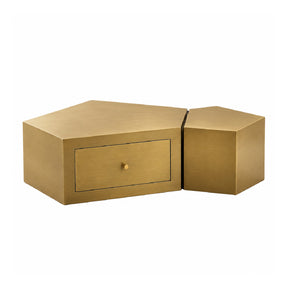 Modern European furniture - Gold Geometric Coffee Tables (2) - www.oroa.com