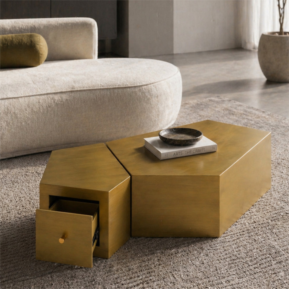 Gold Geometric Coffee Tables (2) | OROA