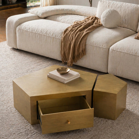 Gold Geometric Coffee Tables (2) | OROA