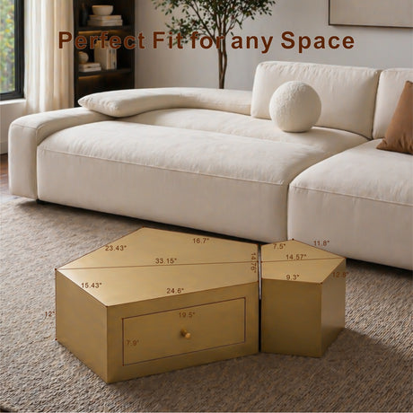 Gold Geometric Coffee Tables (2) | OROA