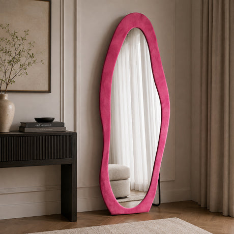Modern European furniture - Rose Pink Irregular Full-Length Mirror - www.oroa.com