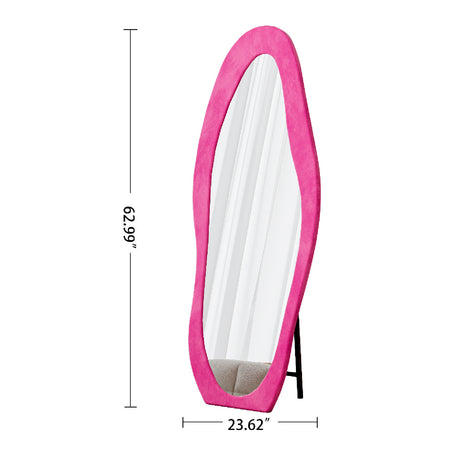 Modern European furniture - Rose Pink Irregular Full-Length Mirror - www.oroa.com