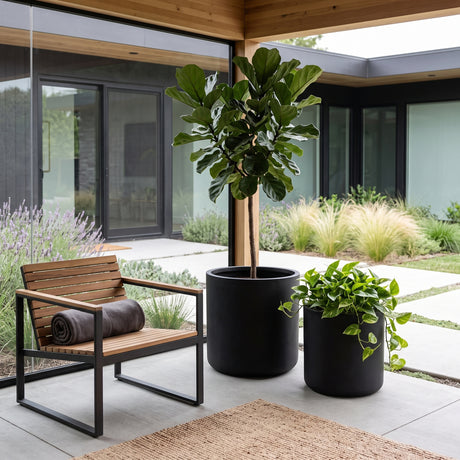 Outdoor Indoor Round Concrete Planters (2) | OROA