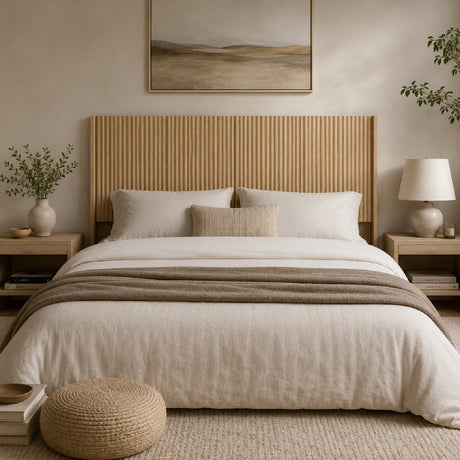 Modern Farmhouse Wood Queen Headboard | OROA