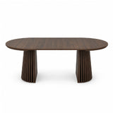 Modern Walnut Oval Extendable Dining Table | OROA