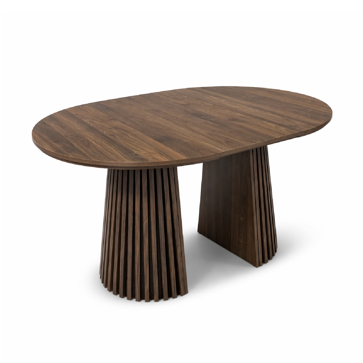 Modern Walnut Oval Extendable Dining Table | OROA