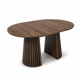 Modern Walnut Oval Extendable Dining Table | OROA