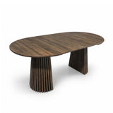 Modern Walnut Oval Extendable Dining Table | OROA