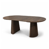 Modern Walnut Oval Extendable Dining Table | OROA