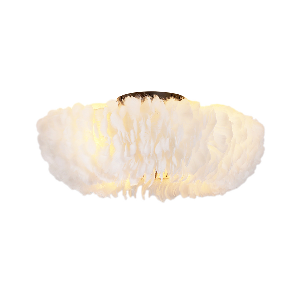 Modern European furniture - Feather-Dressed Caged Ceiling Lamp with Fan - www.oroa.com