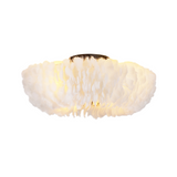 Modern European furniture - Feather-Dressed Caged Ceiling Lamp with Fan - www.oroa.com